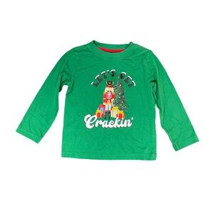 Toddler Boys Let’s Get Crackin’ Green Long Sleeve Shirt Christmas Shirt